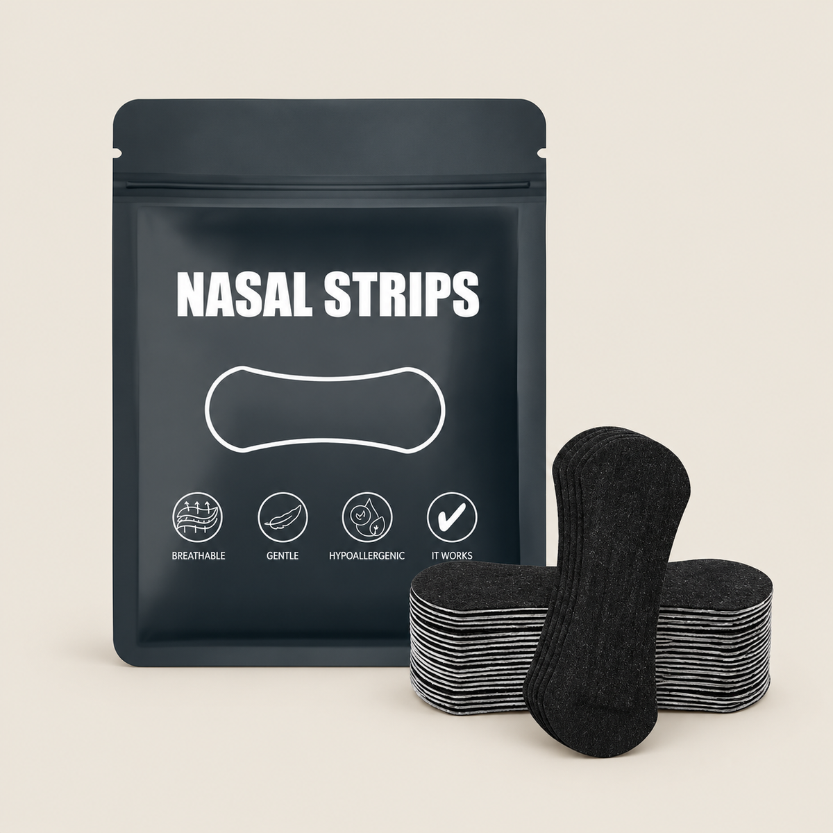 Nasal strips, one pouch with strips — 30 pieces