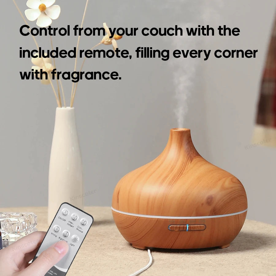 Wood Grain Ultrasonic Essential Oil Diffuser