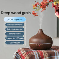Wood Grain Ultrasonic Essential Oil Diffuser