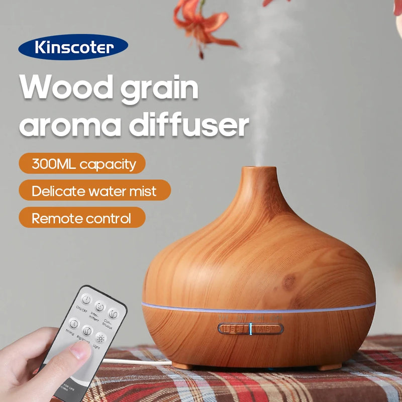Wood Grain Ultrasonic Essential Oil Diffuser