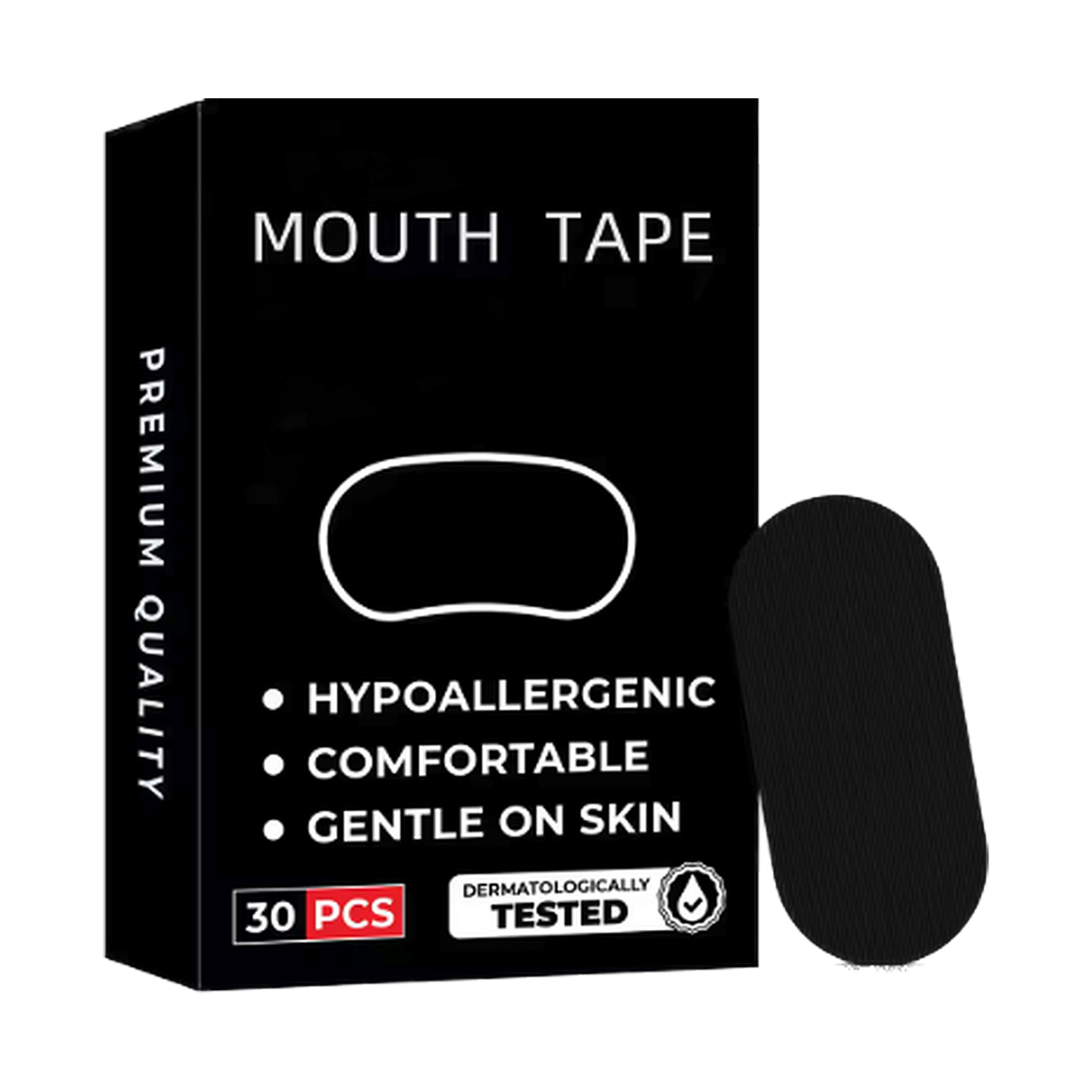 Mouth tape, 30-piece box shown with a single adhesive strip